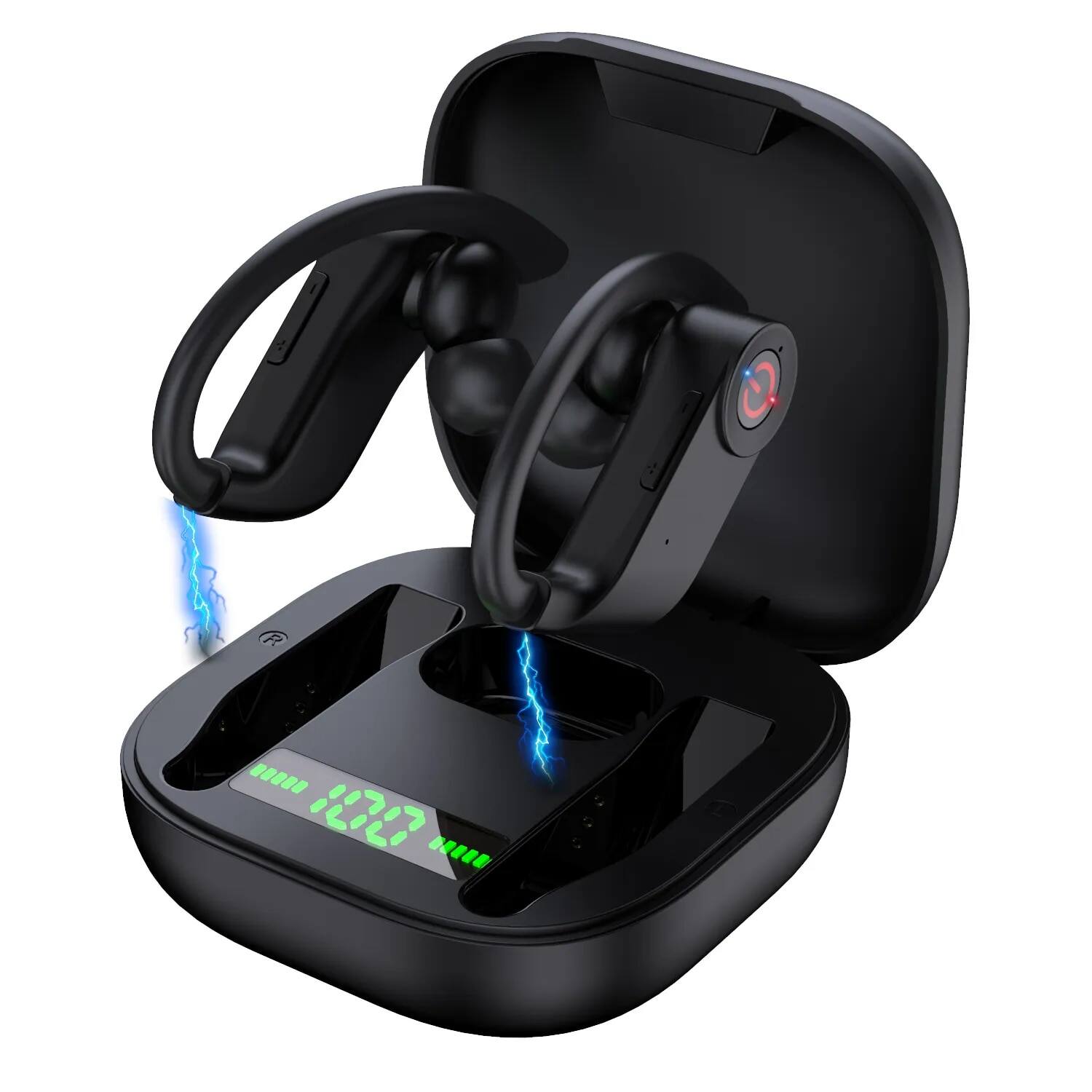 Tai nghe thể thao Syllable Powerhbq Pro Tws Tai nghe âm thanh nổi không dây thực sự có micrô Thời lượng pin 10 giờ Chống nước cho điện thoại di động và trò chơi điện tử Sử dụng