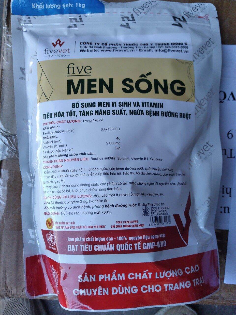Men sống, ngừa bệnh đường ruột, tiêu hóa tốt, tăng năng suất ở tôm