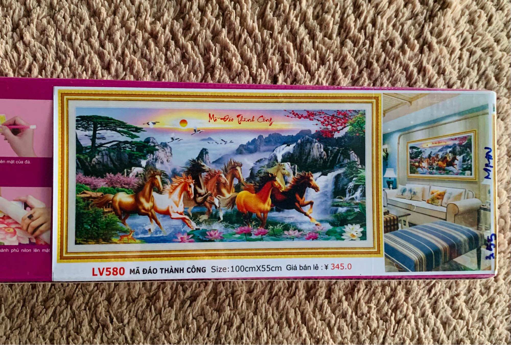 [ MỚI] Tranh đính đá mã đáo thành công lv103(117x53cm) lv580(100x55cm) lv581(130x65cm)[ Tranh Hà Đoàn]
