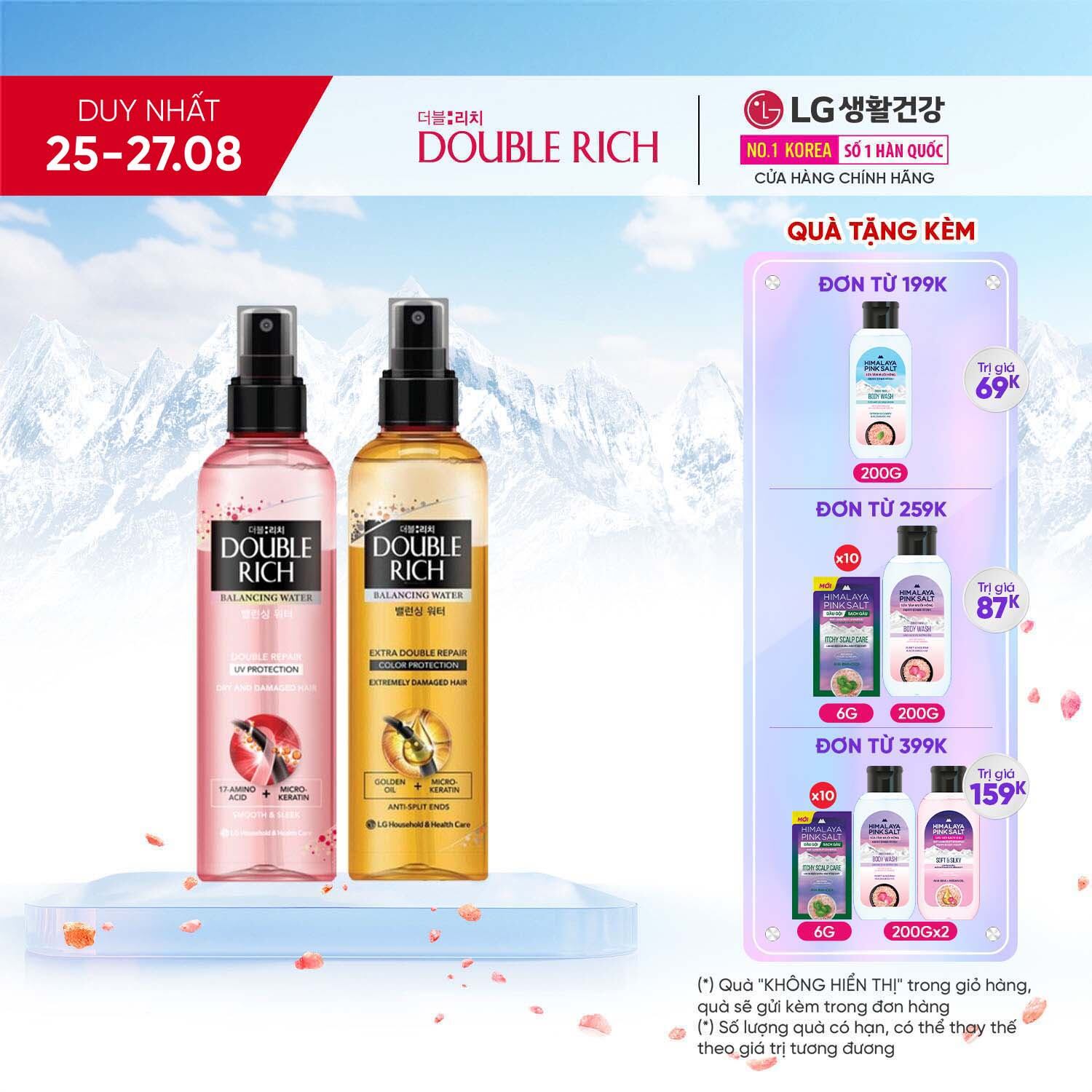 Combo 2 Nước dưỡng tóc Double Rich chăm sóc hư tổn và cho tóc nhuộm