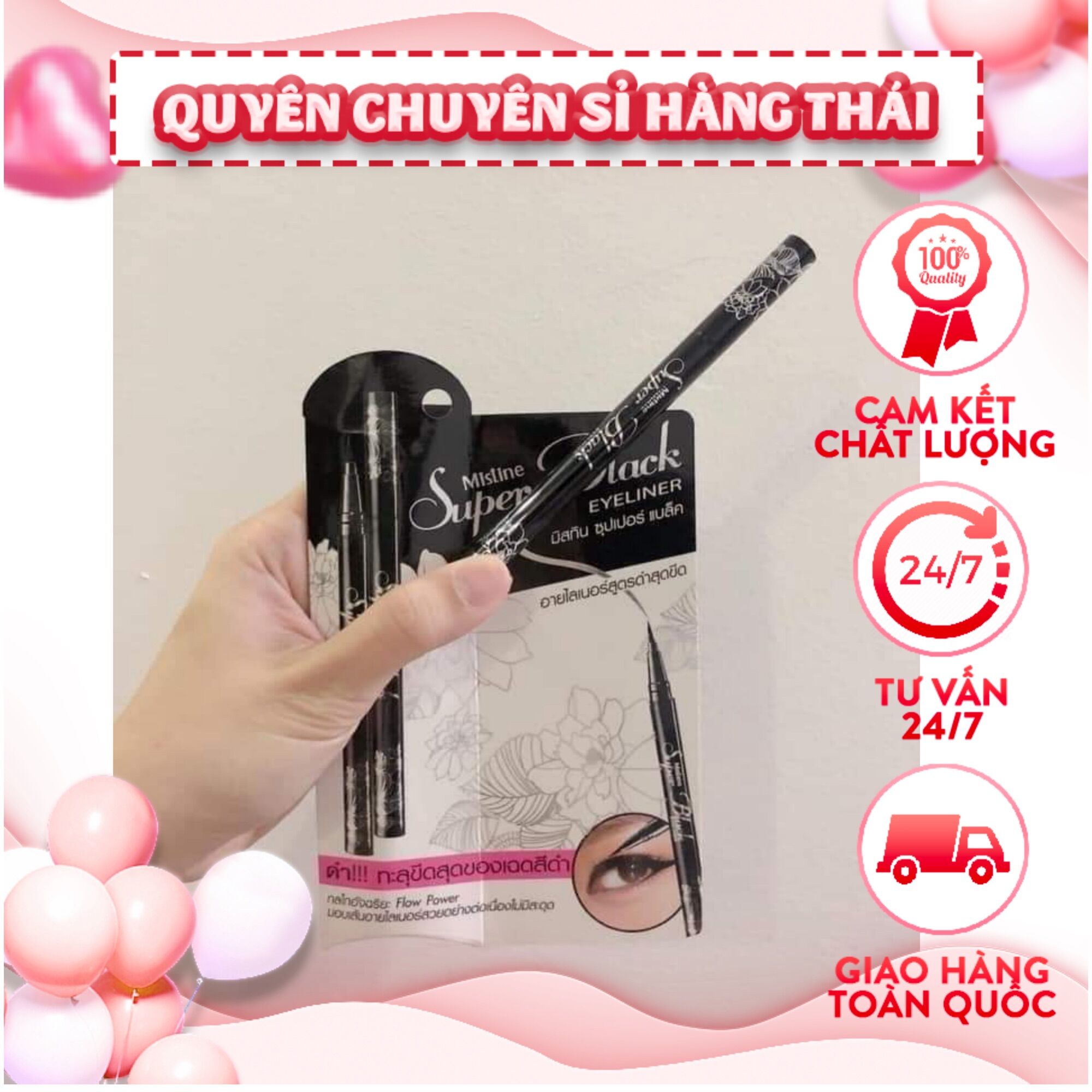 Bút kẻ mắt nước mistine super black thái lan