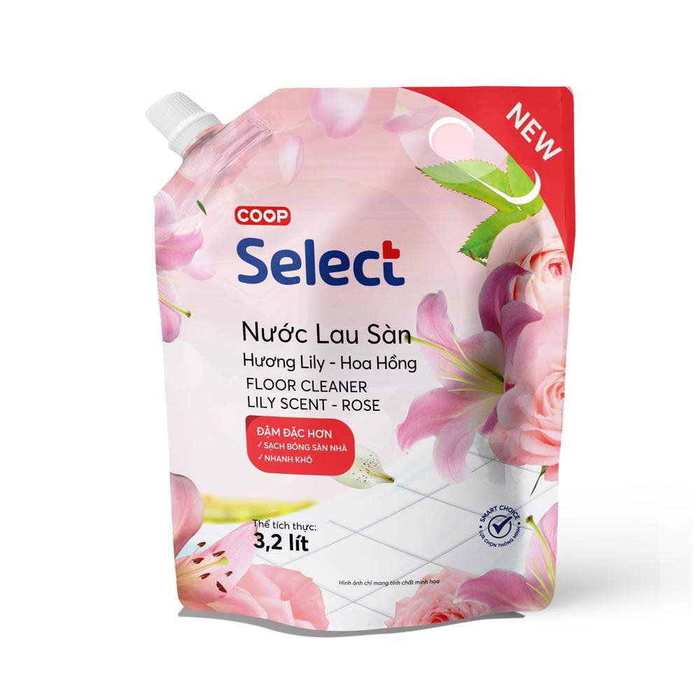 [DATE MỚI] Nước lau sàn Select lily và hoa hồng túi 3.2 lít