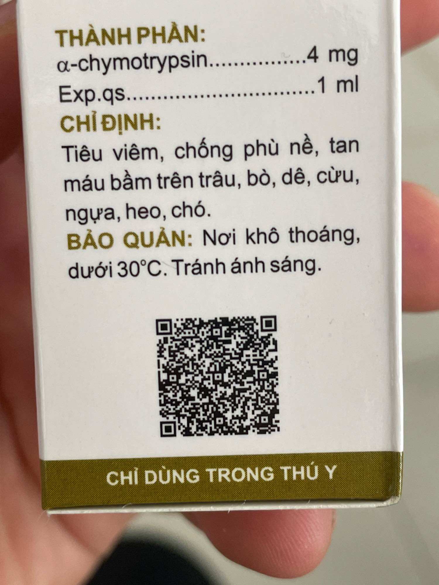 Chymosin vmd 20ml Thuốc tiêm trị sưng phù, sưng bầm, long đờm, phá kén , trị tang gà đá, gà chọi