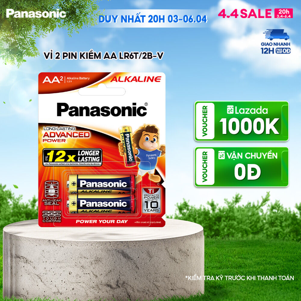 Vỉ 2 viên Pin Panasonic Alkaline AA LR6T/2B-V – Hàng Chính Hãng