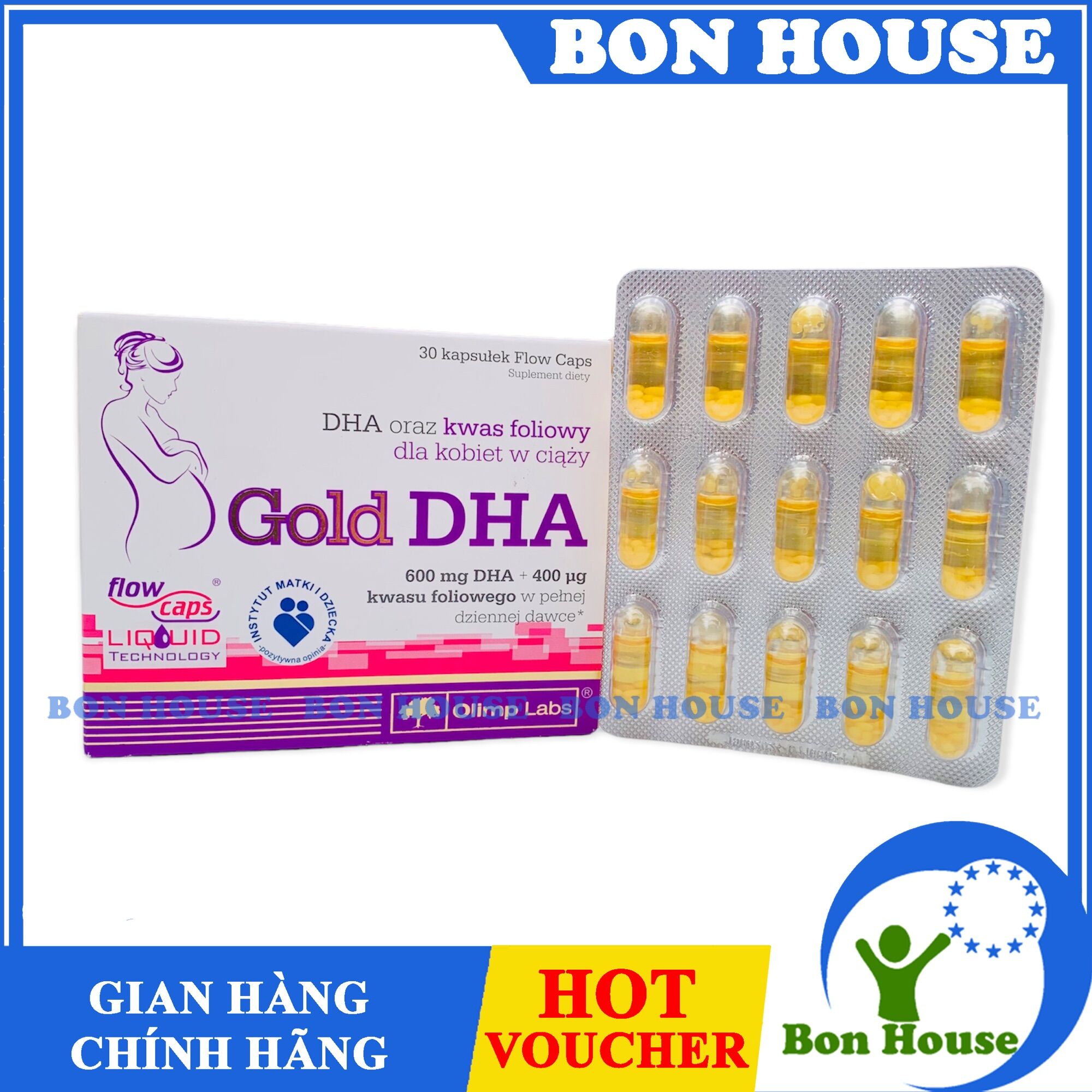 Hộp Gold DHA - bổ sung DHA cho phụ nữ có thai và cho con bú hộp 30 viên
