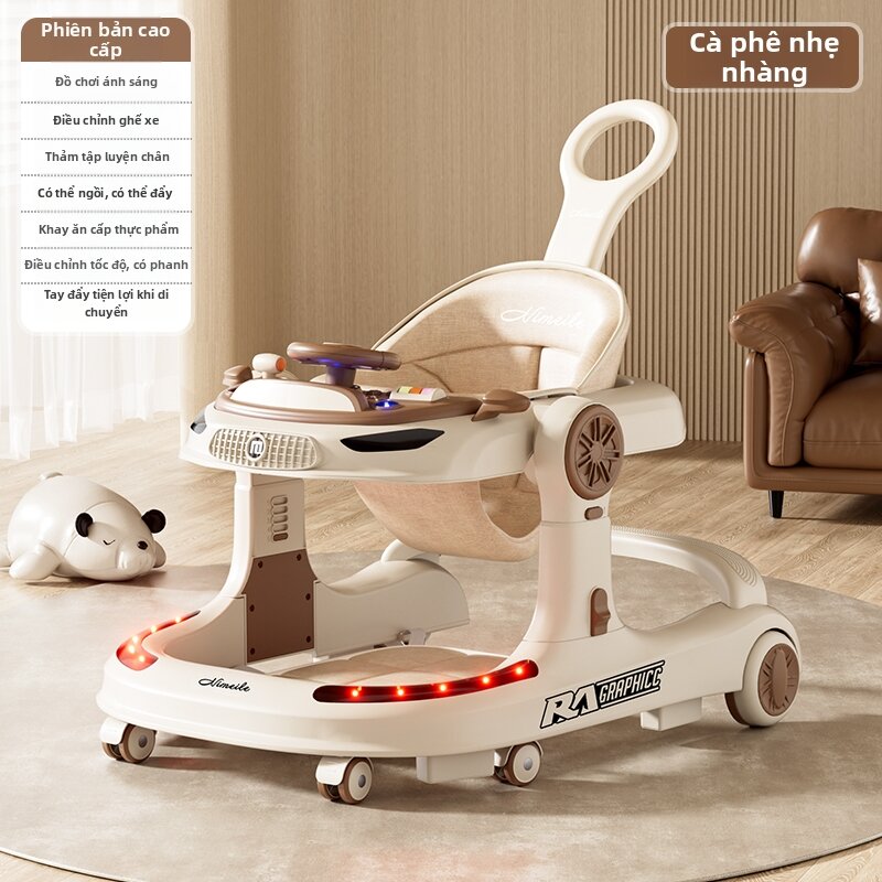 Foldable Multi-functional Infant Walker Stroller with Lights - 5