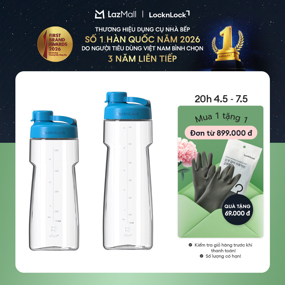 Bình nước nhựa thể thao LockLock Active Sports Bottle 550ml,730ml ABF723BLU/ABF724BLU- Màu xanh