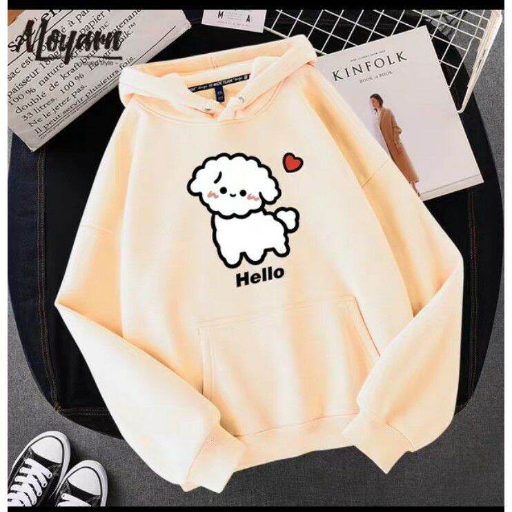 Freeship áo hoodie nỉ cún lông xù