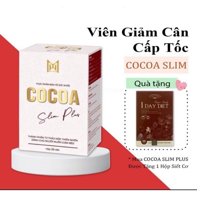 Giảm cân cocoa slim plus hộp 30 viên hỗ trợ giảm cân cấp tốc an toàn
