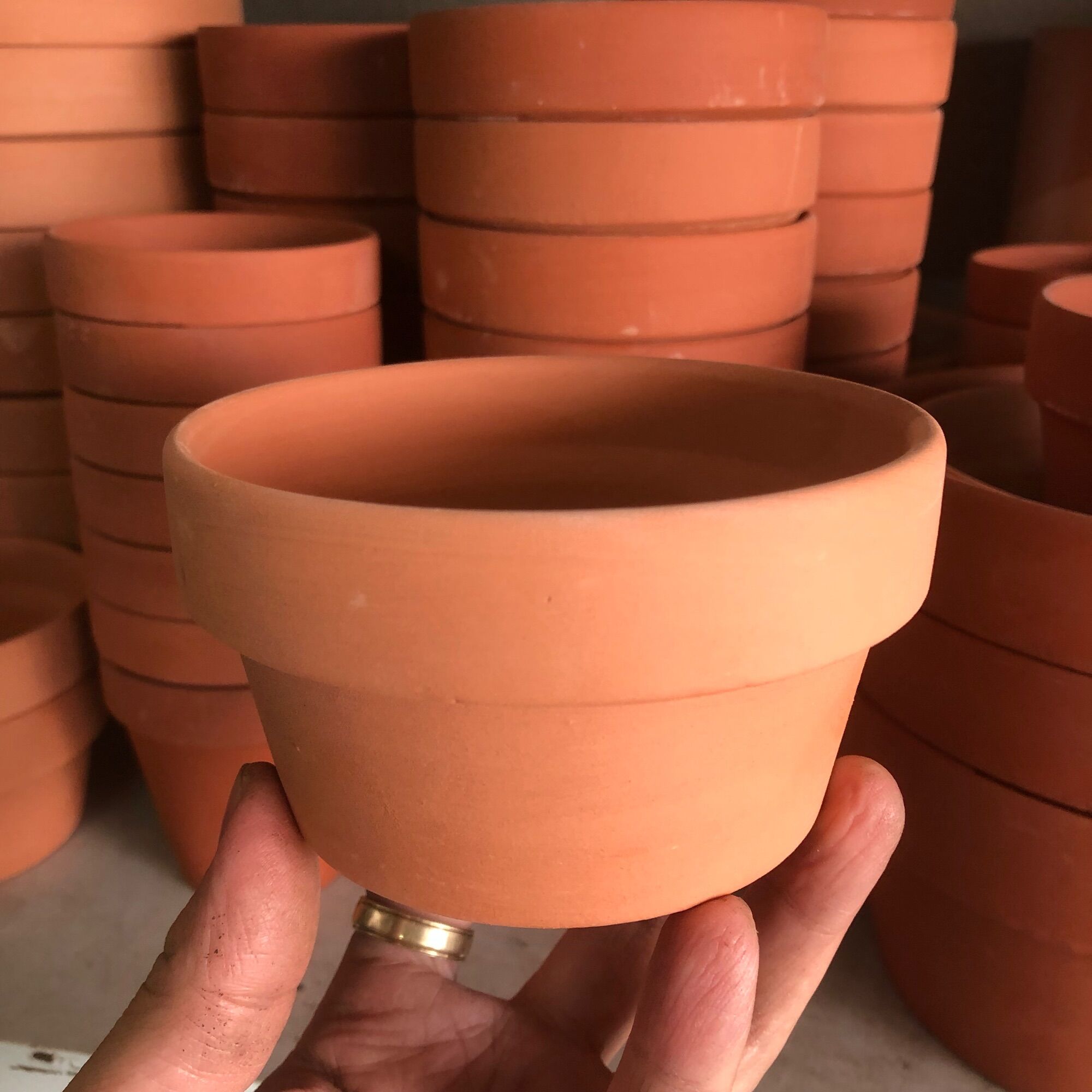Chậu đất nung trồng sen đá thấp S3 : 10x5,5cm