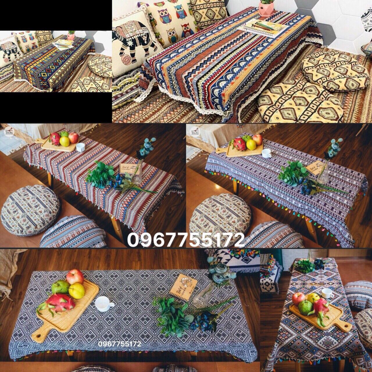 Trải bàn bằng vải thổ cẩm