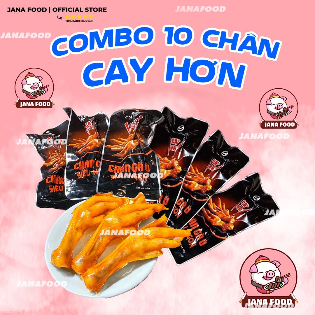 Combo 10 chân gà Cmfoods của Việt Nam siêu ngon siêu to chân 45g