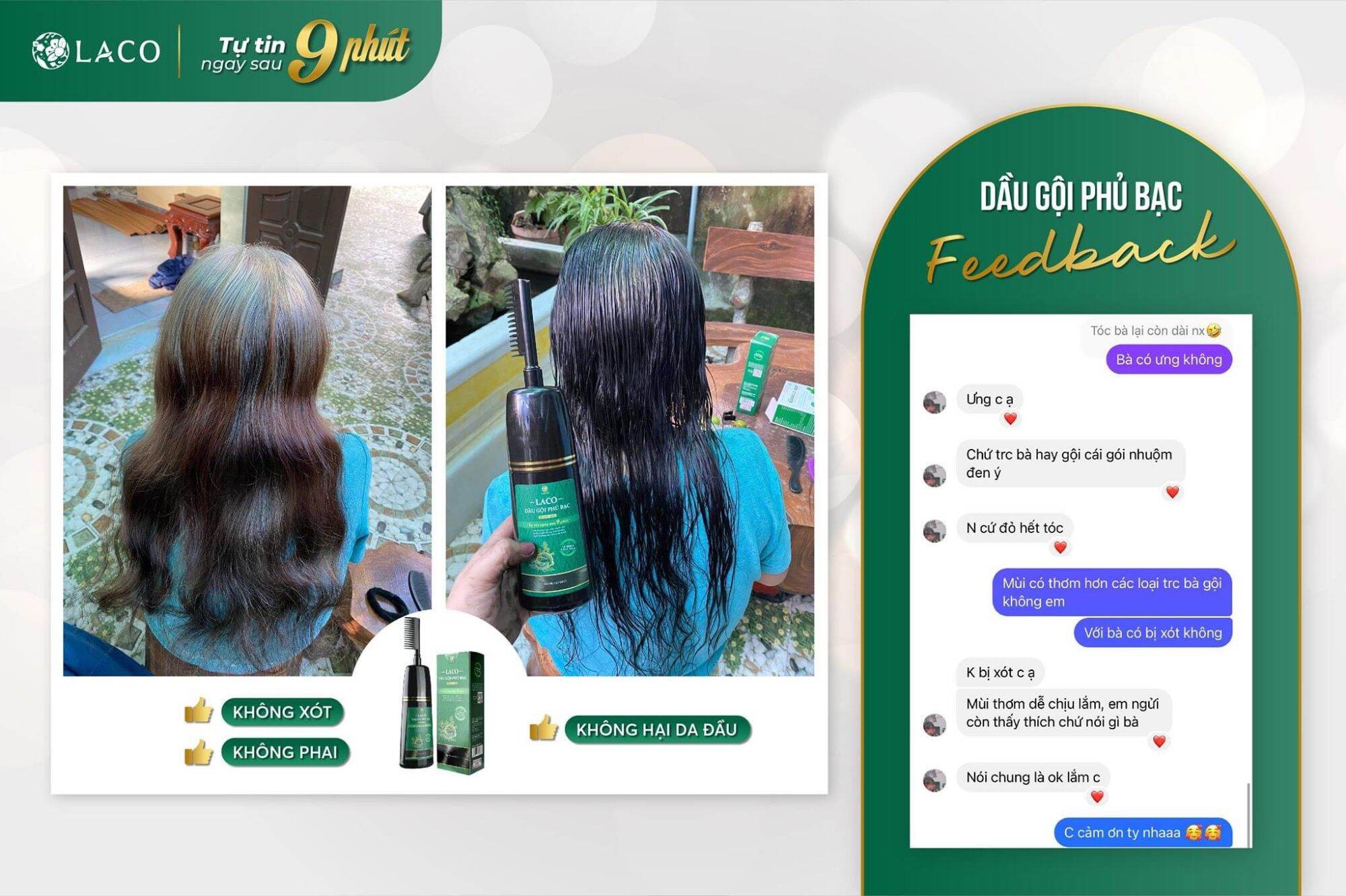 DẦU GỘI PHỦ BẠC MÀU ĐEN.