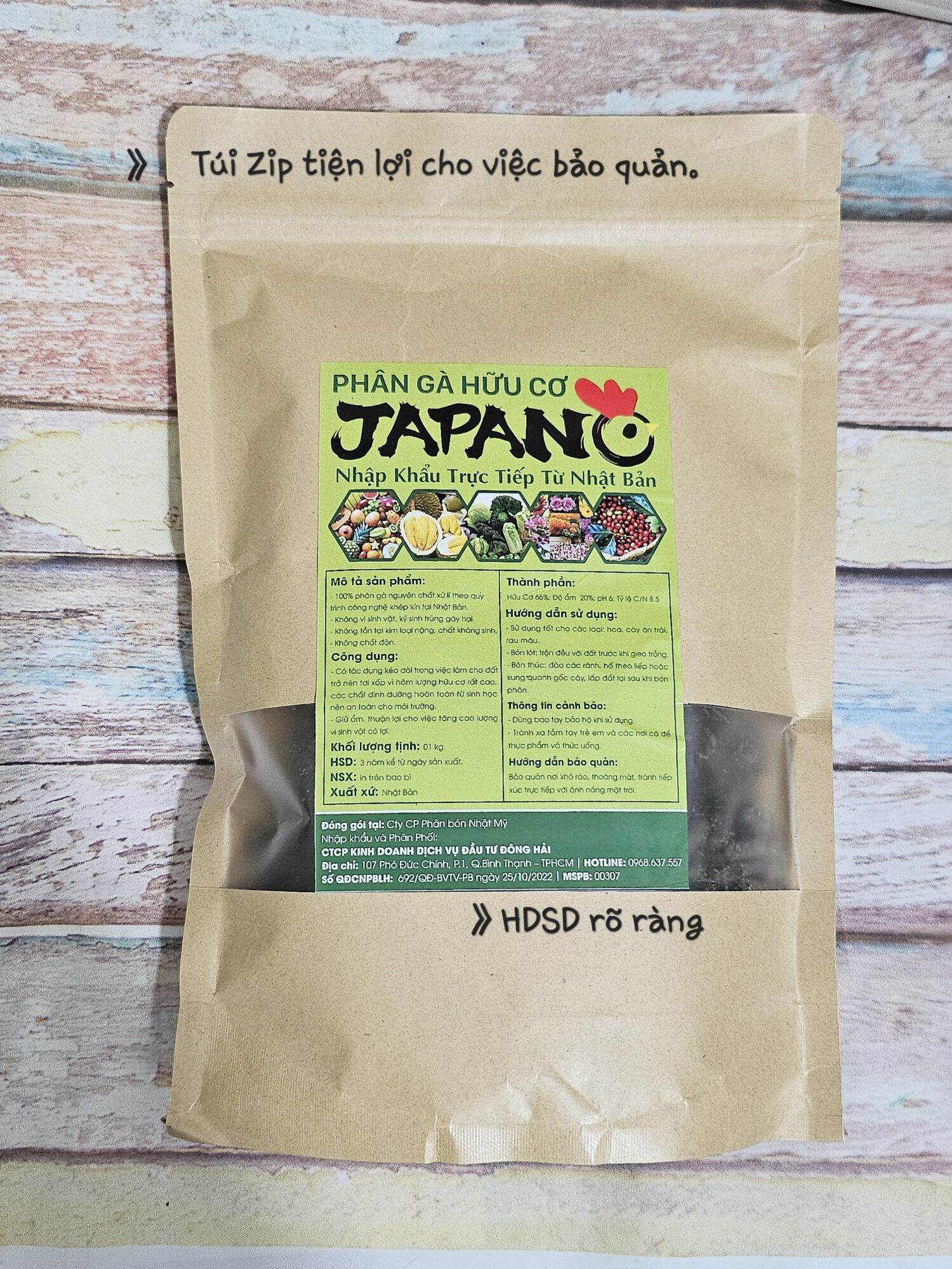 Combo 5 gói Phân bón gà hữu cơ Nhật Bản 1kg