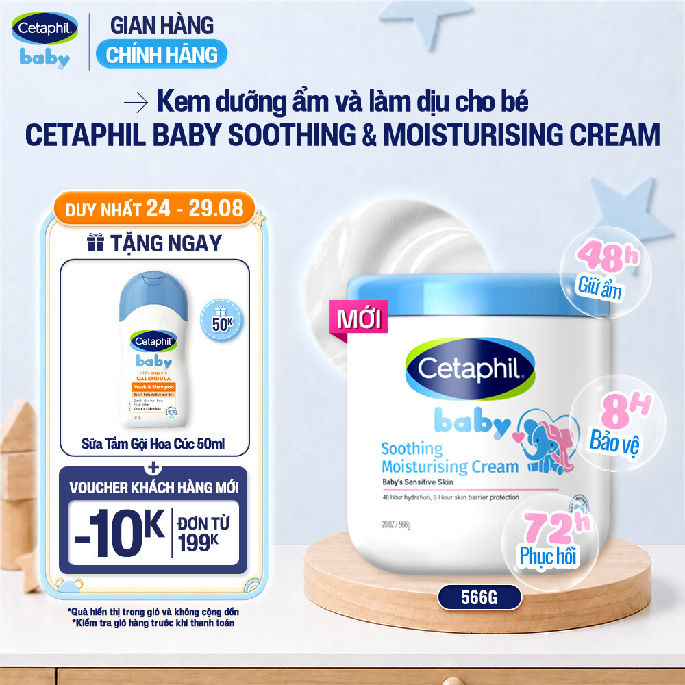 [MỚI] Kem làm dịu và dưỡng ẩm cho bé Cetaphil Baby Soothing  Moisturising Cream hũ 566g