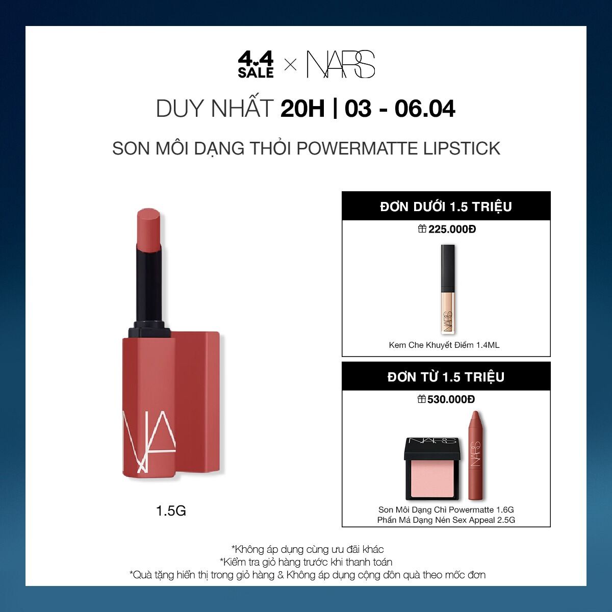 Son môi dạng thỏi NARS Powermatte Lipstick 1.5g