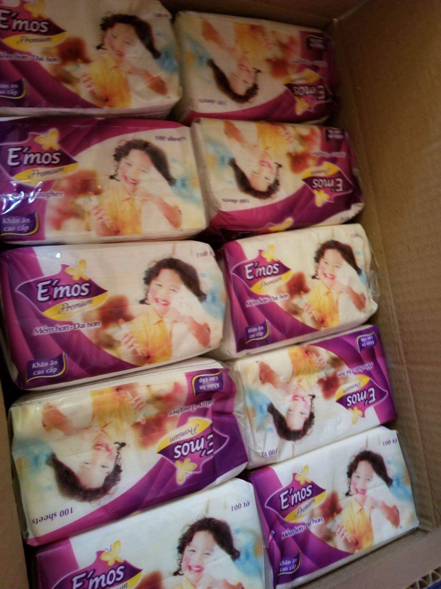 khăn giấy vuông Emos bịch 100tờ