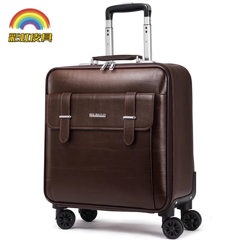 Vali Du Lịch Bằng Da Thật 20 Inch Có Khóa Mật Khẩu Cho Nam Và Nữ Có Bánh Xe Đa Năng Vali Du Lịch Kẹp