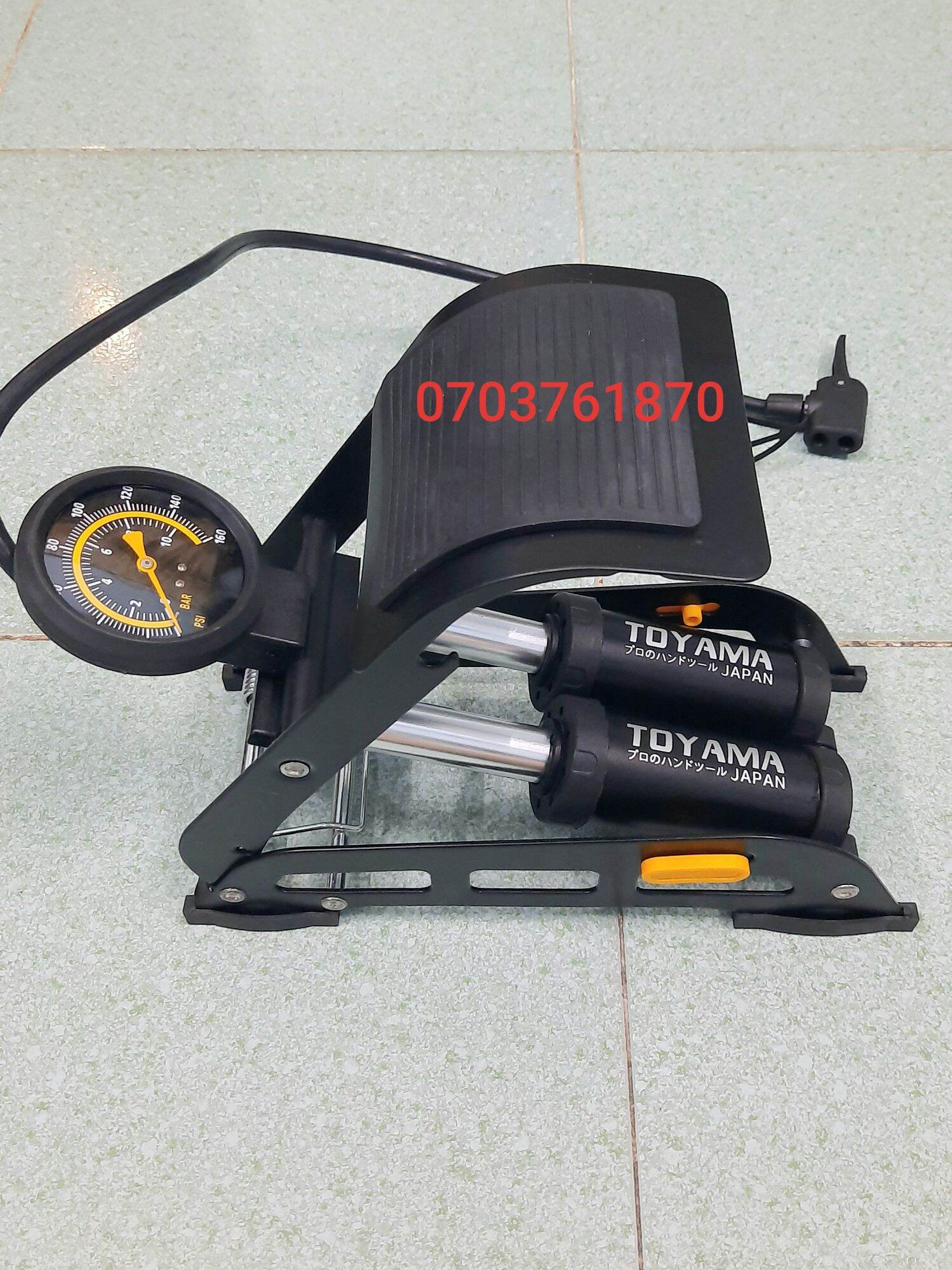 Bơm hơi đạp chân Toyama Nhật Bản 2 xilanh