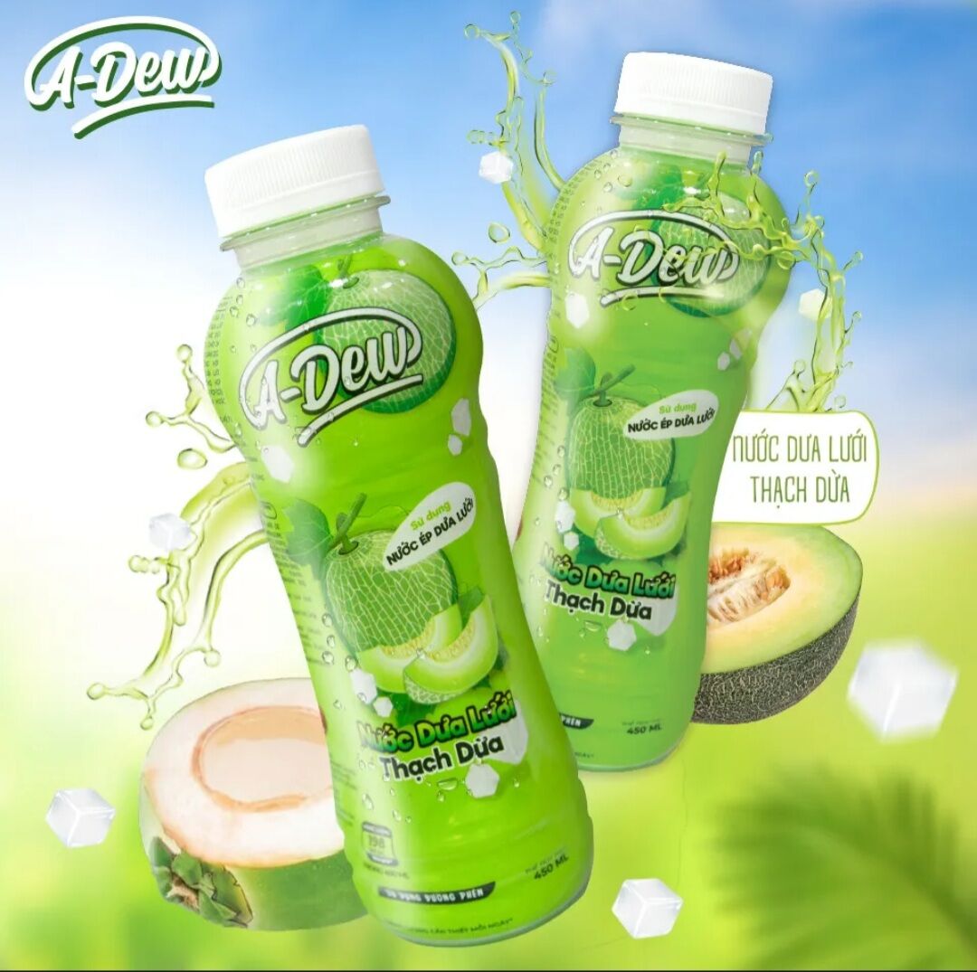 Nước uống dưa lưới thạch dừa A-DEW 450ml (lốc 6) siêu ngon