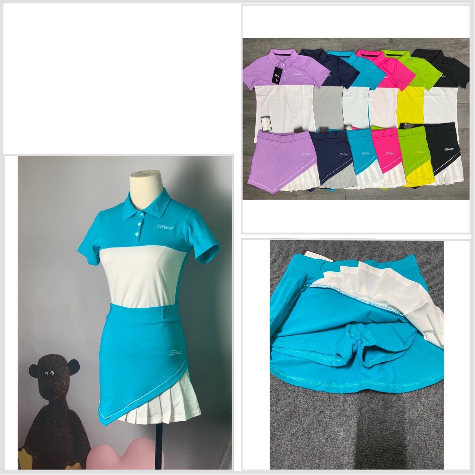 Sét thể thao golf, tennis nữ xinh quá, chất thun co giãn. Hàng mới về ạ
