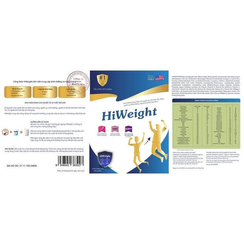 Combo 2 hộp sữa hiweight sữa tăng cân