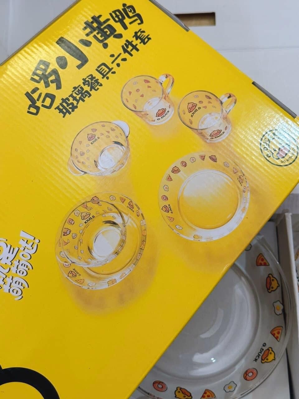 Bộ tô chén Bát Đĩa Đẹp, Chén Đĩa thủy tinh cao cấp 6 Món