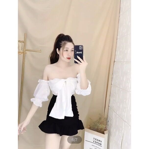 Áo a30 bẹt vai nơ to
