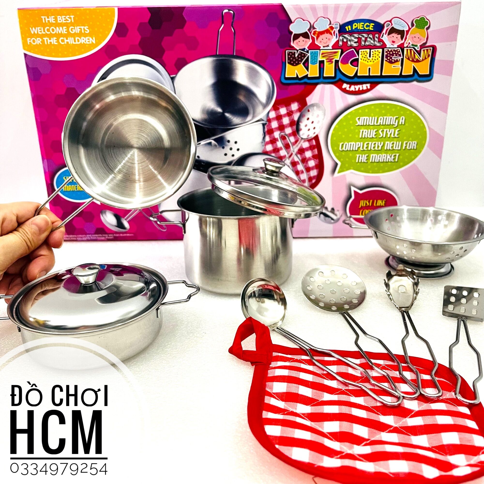 [INOX THẬT] Đồ chơi nấu ăn bằng inox 10 món dành cho bé thích nấu ăn, nhà bếp, đồ hàng bằng inox cho bé chơi trò chơi nhập vai đầu bếp nhí