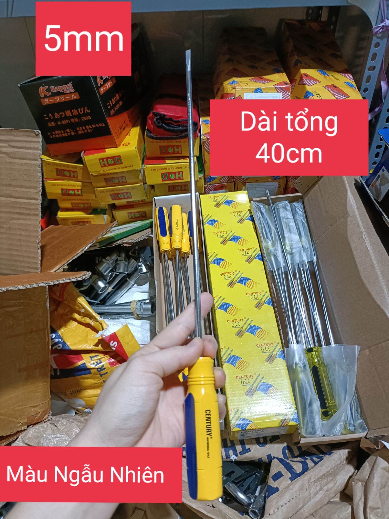 [Giá Hủy Diệt] Tô Vít 5mm Chiều Dài Tổng 40cm Màu Ngẫu Nhiên Có Phân Loại Bake Và Dẹp Khi Mua