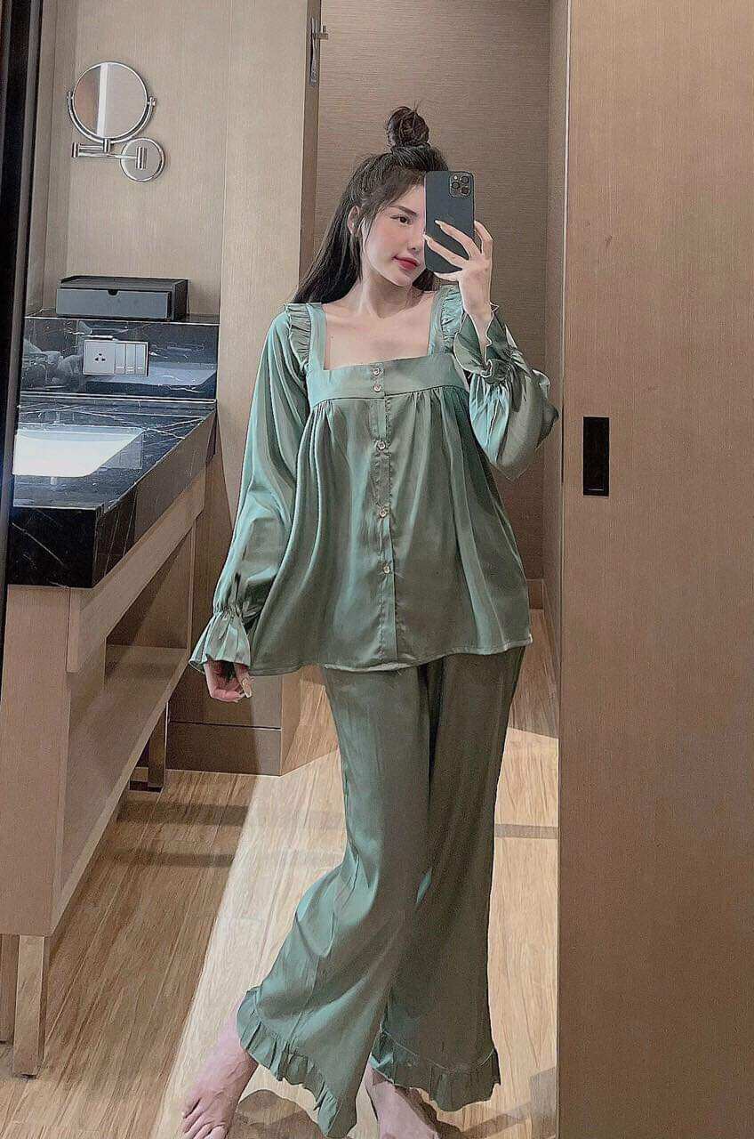Đồ bộ - Đồ ngủ pijama tiểu thư lụa latin size (40-60kg)