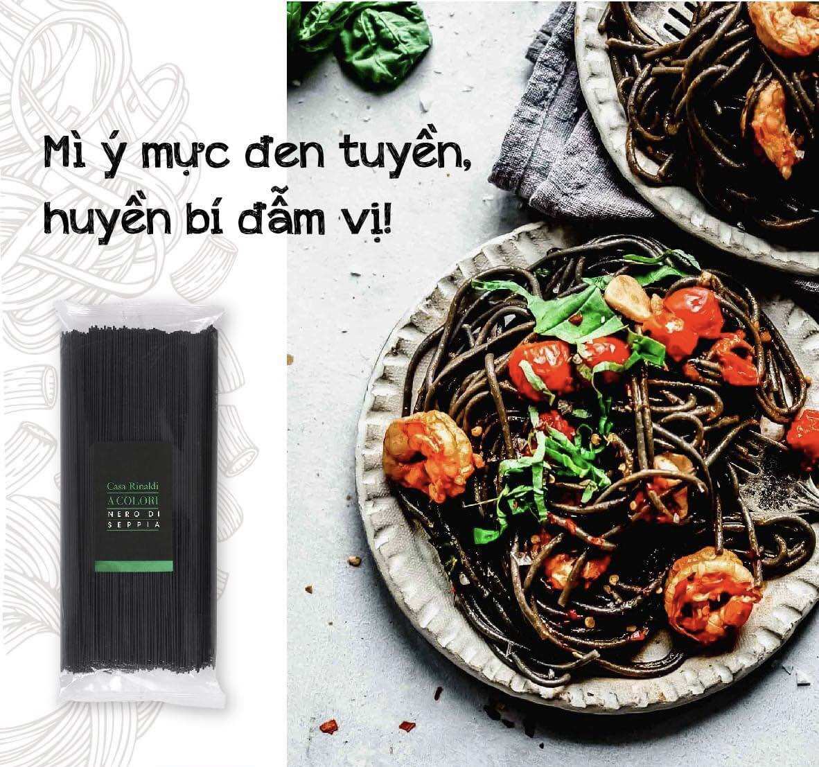 Mì Spaghetti Mực Đen Casa Rinaldi Italy 500G