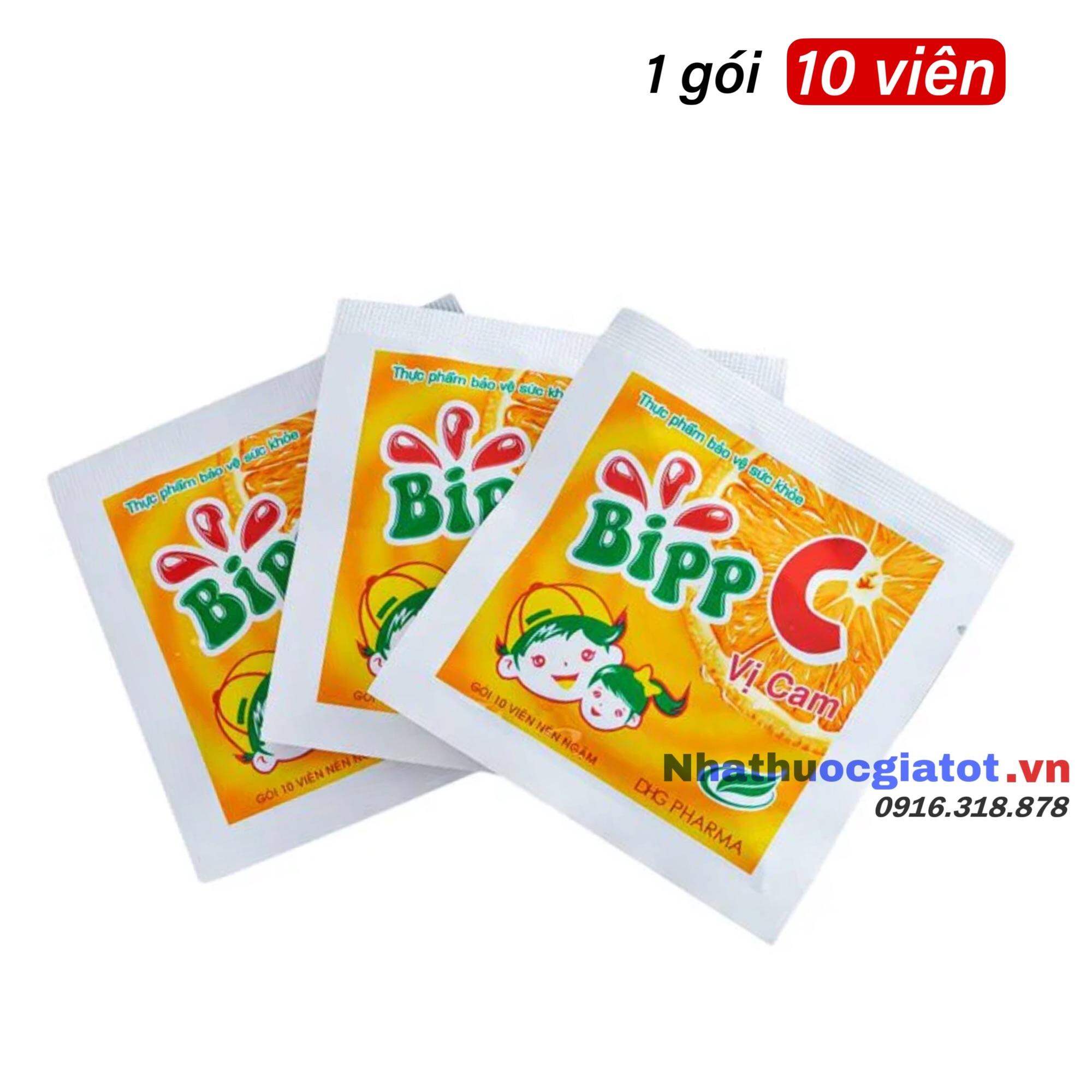 1 Gói Kẹo Ngậm Bipp C 10 Viên Chính Hãng DHG Giúp Tăng Cường Sức Đề Kháng Cho Cơ Thể