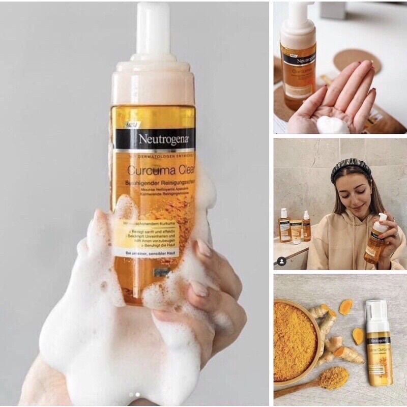 Sữa rửa mặt tạo bọt Neutrogena Nghệ Curcuma Clear 150ML