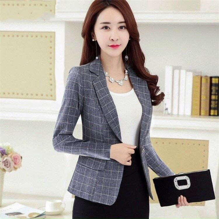 Áo khoác vest caro tay dài