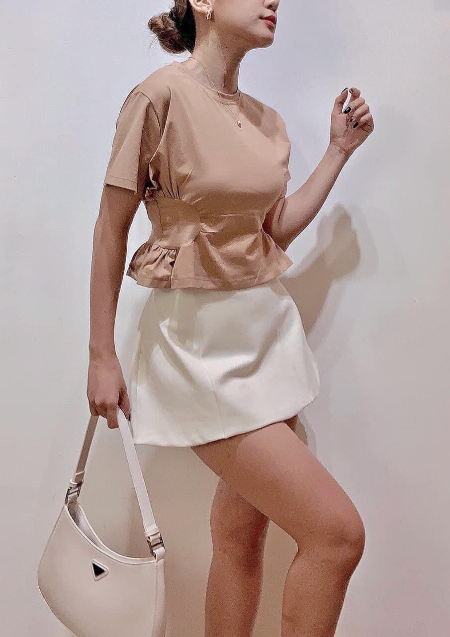 Áo zara xuất xịn nhún eo tôn dáng trắng size s m l