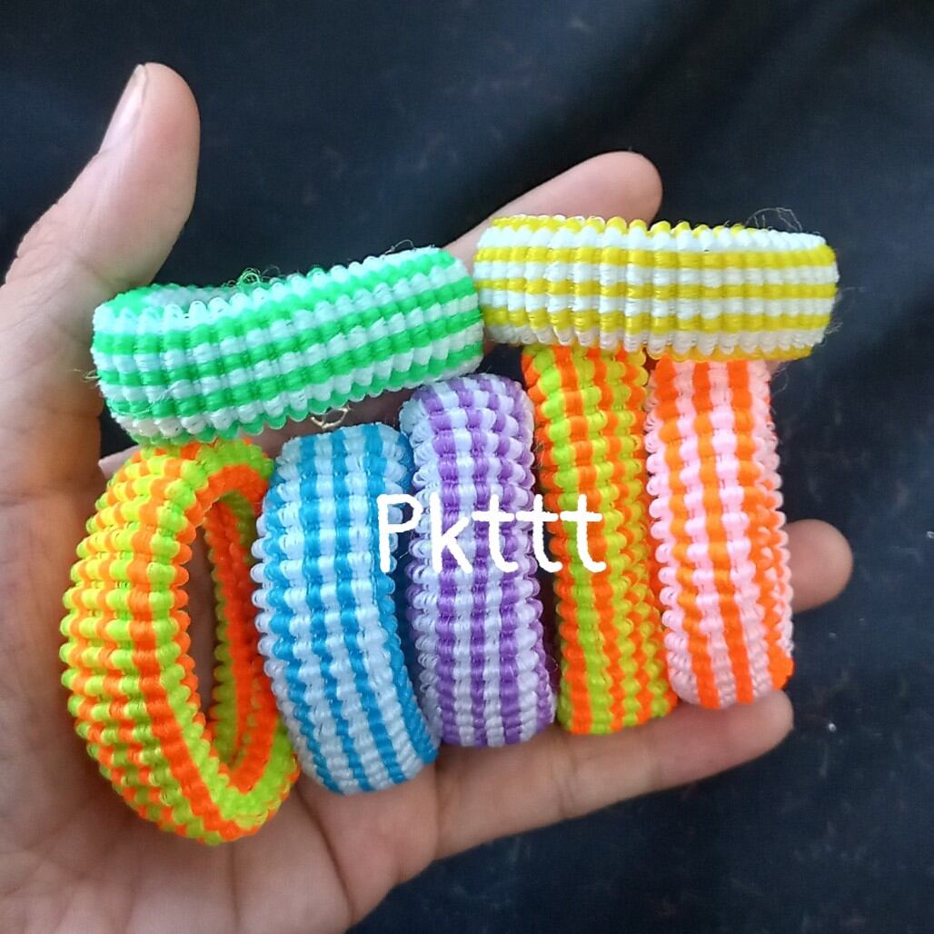 Túi 10 dây cột tóc sọc màu dễ thương