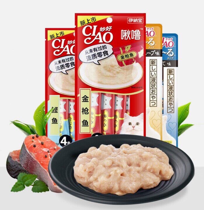 Ciao churu súp thưởng mèo dạng kem - gói 4 thanh mix vị