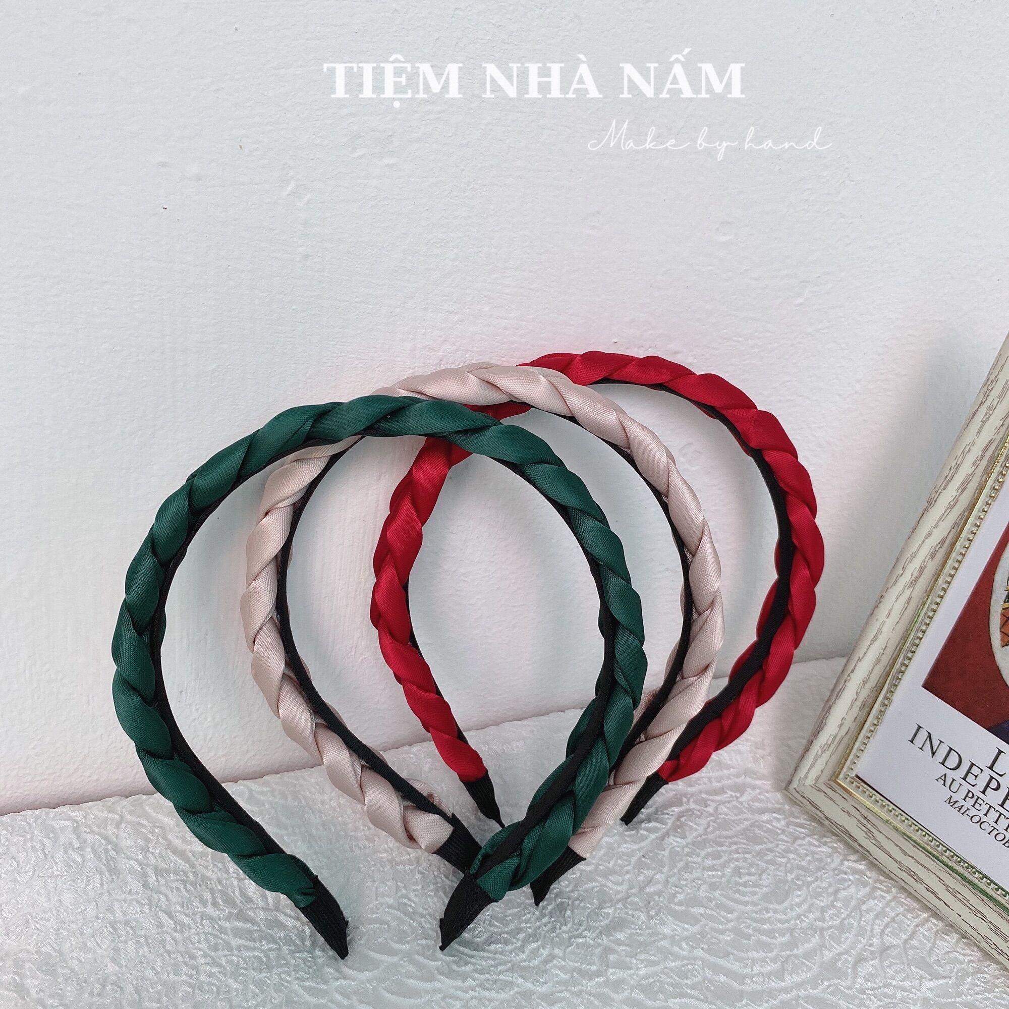 🎀 CÀI TÓC TẾT BÍM LỤA SATIN NHIỀU MÀU XINH XẮN - [ Nhà Nấm handmade ]