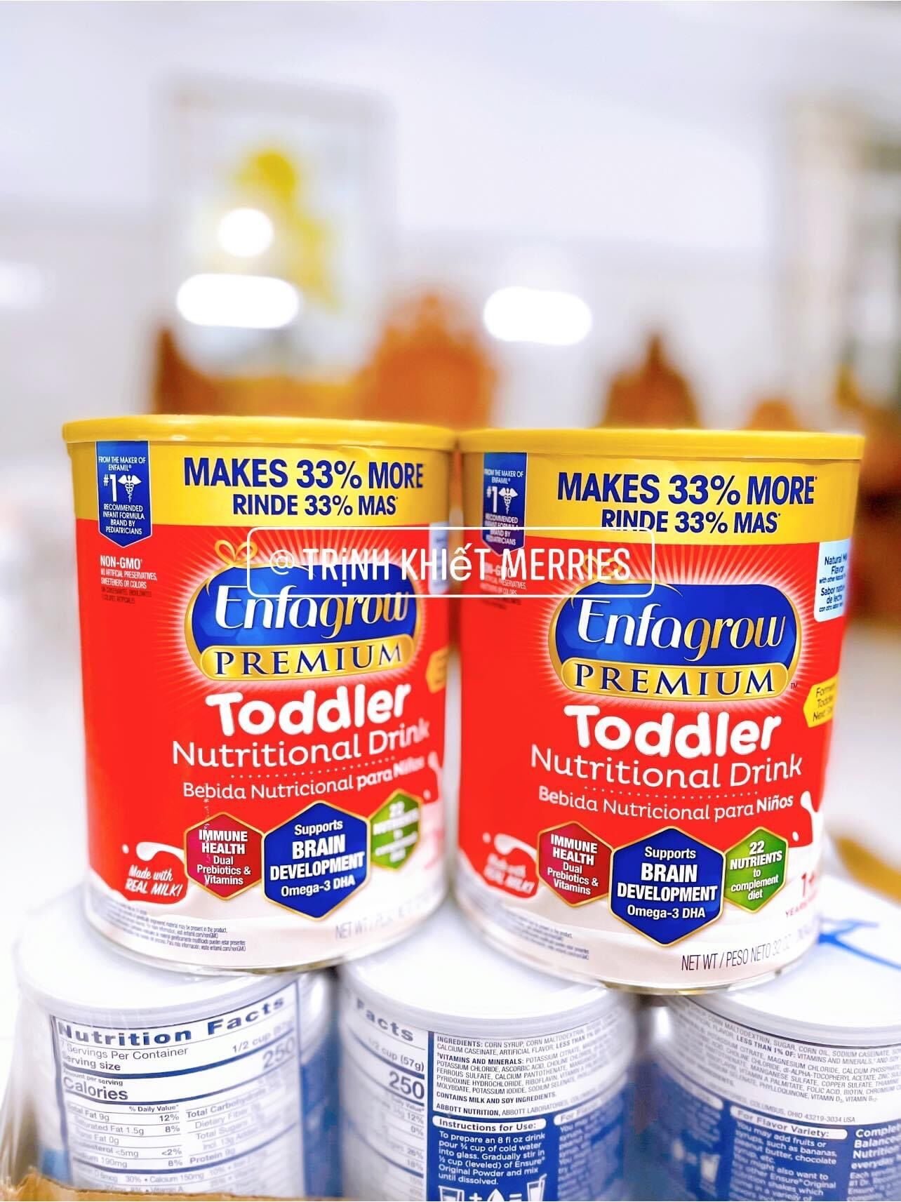 (Mẫu mới) Sữa Enfagrow nắp vàng - Enfagrow Premium toddler - Mỹ hộp 907gr