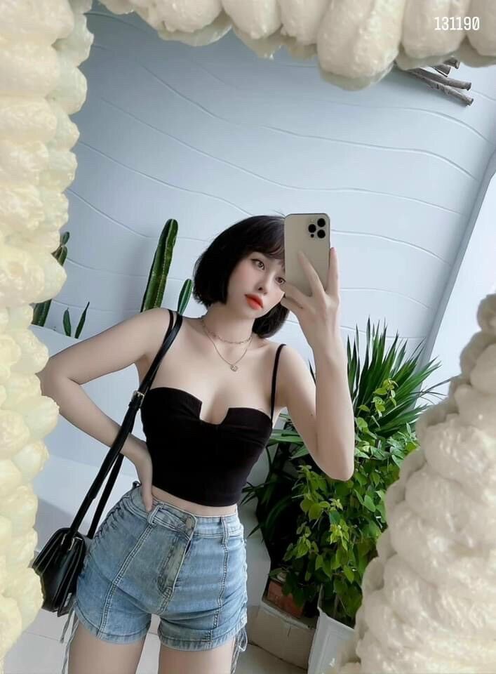 Áo hai dây gân sesy áo hở ngực from 50kg trở lại