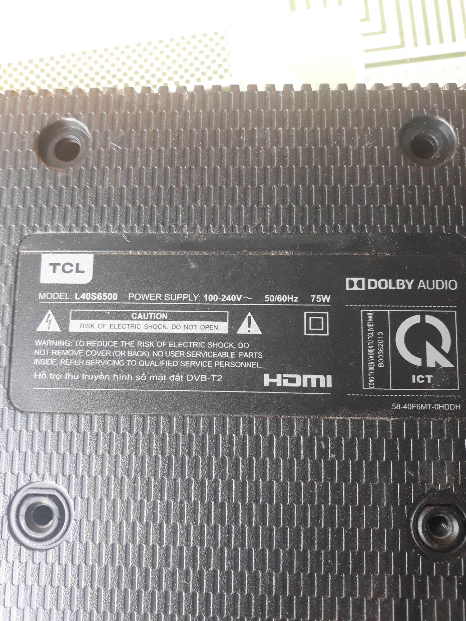 Bo tivi tcl model l40s6500