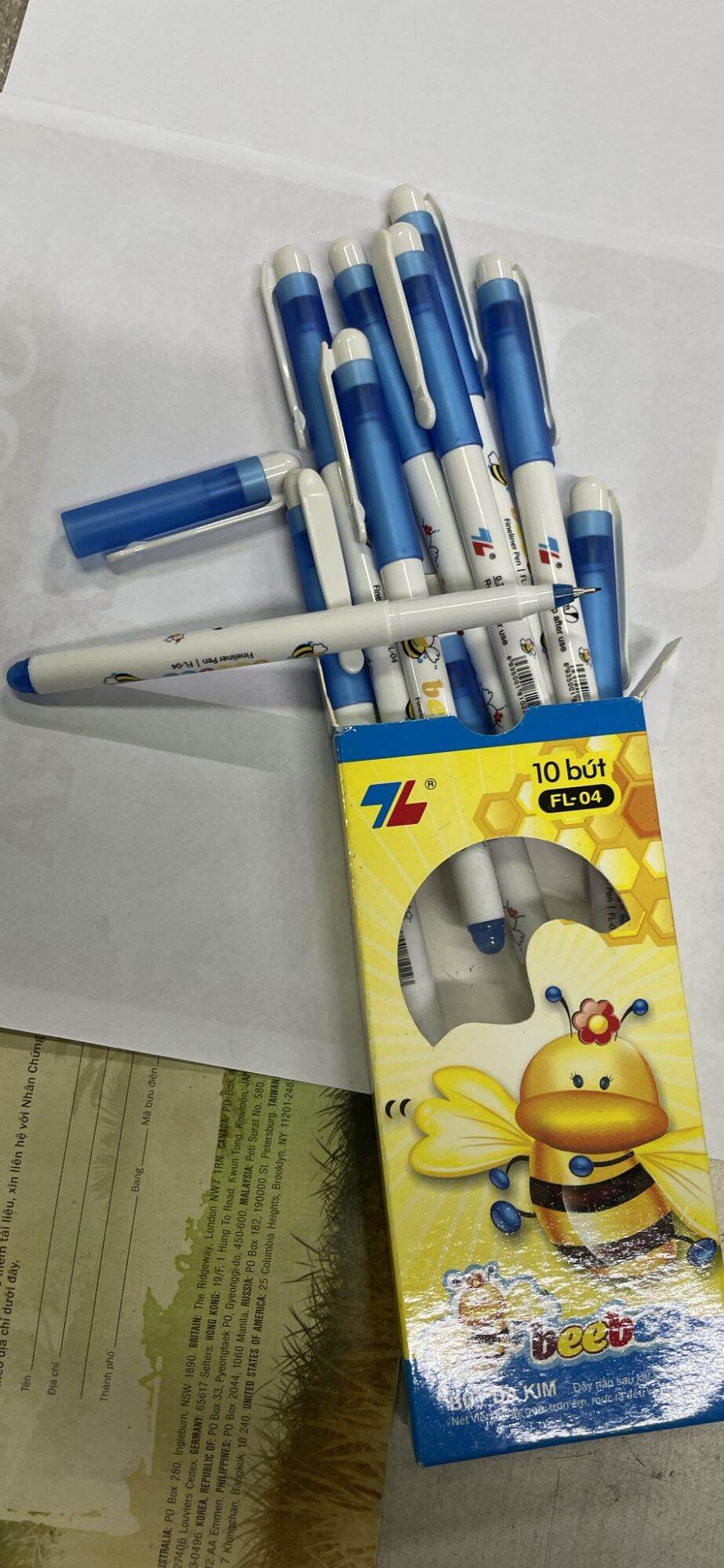 Bút dạ kim Bee bee, Thiên Long, 10 cây bút dạ kim,