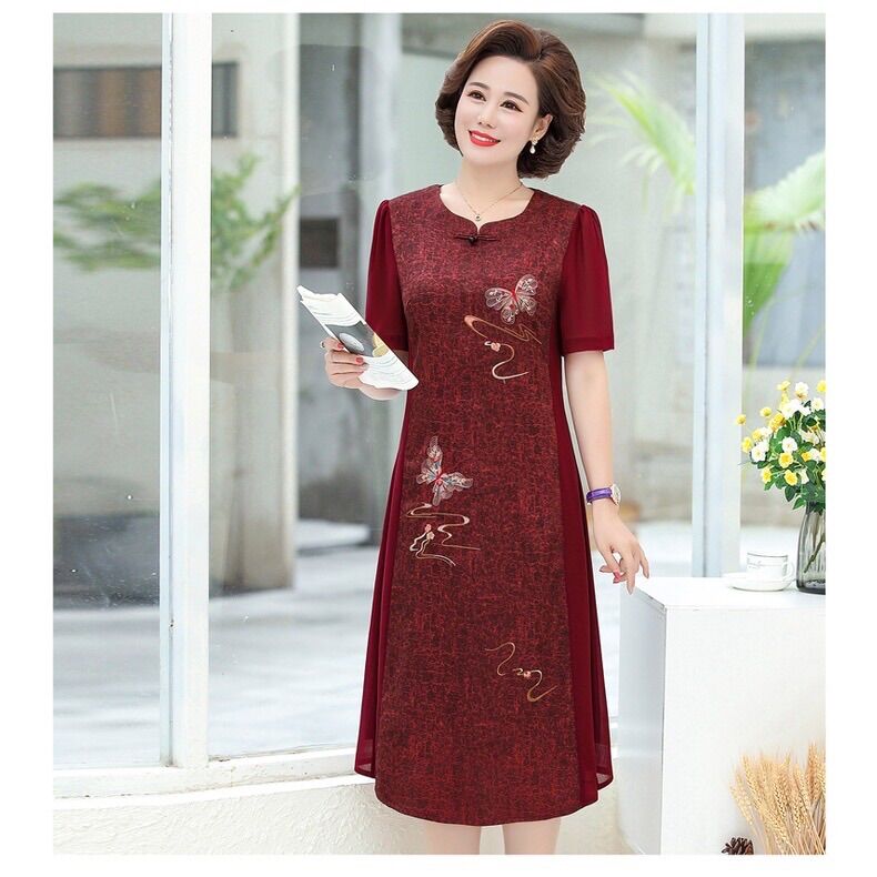 Váy đầm trung niên nữ suông Cao Cấp