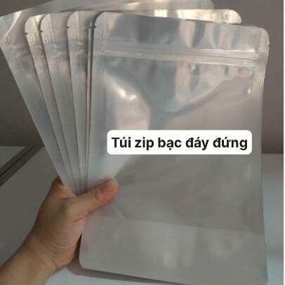 1kg túi zip bạc loại 1 đáy đứng.