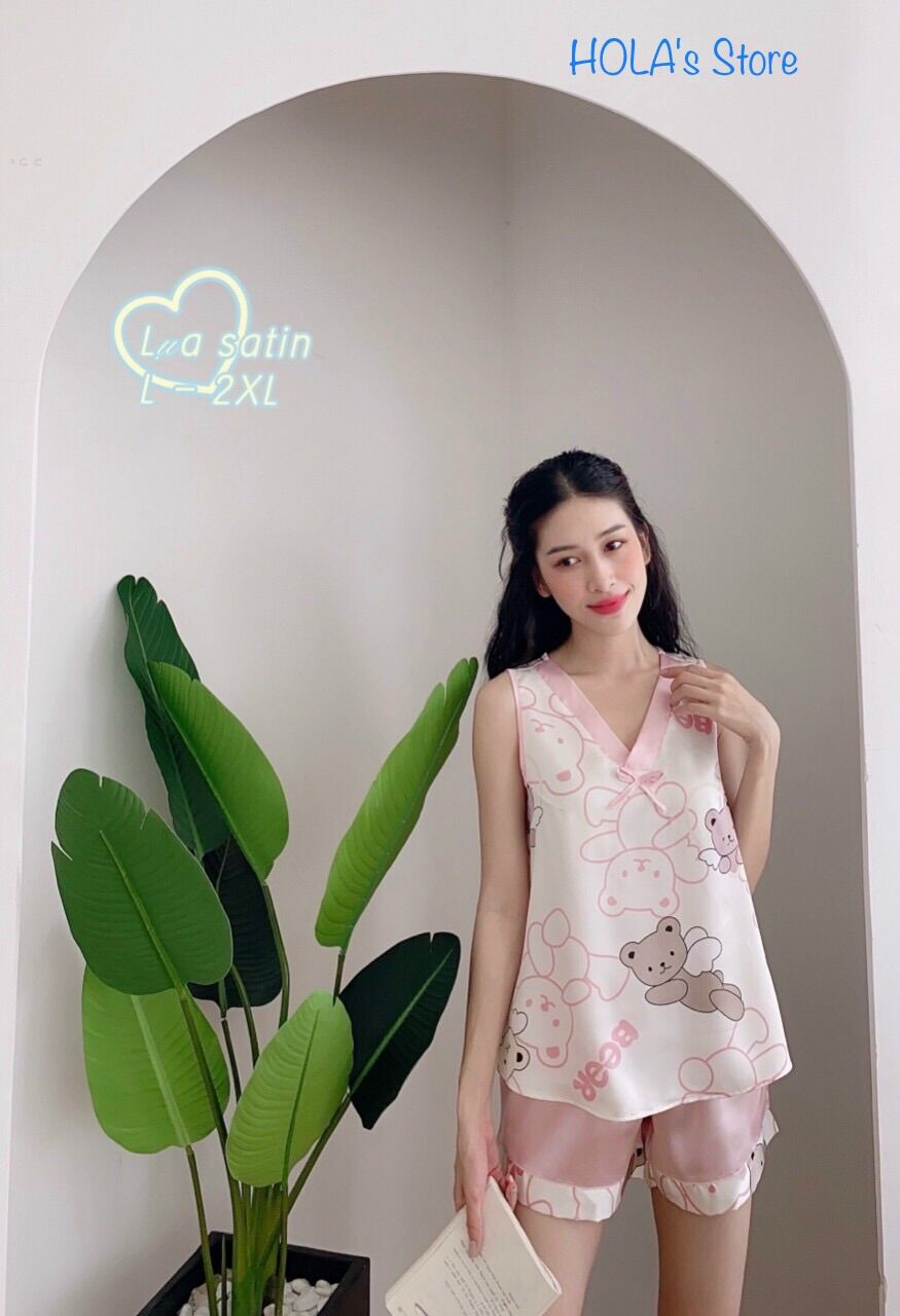 [HCM]Đồ bộ mặc nhà đồ bộ nữ lụa satin cao cấp