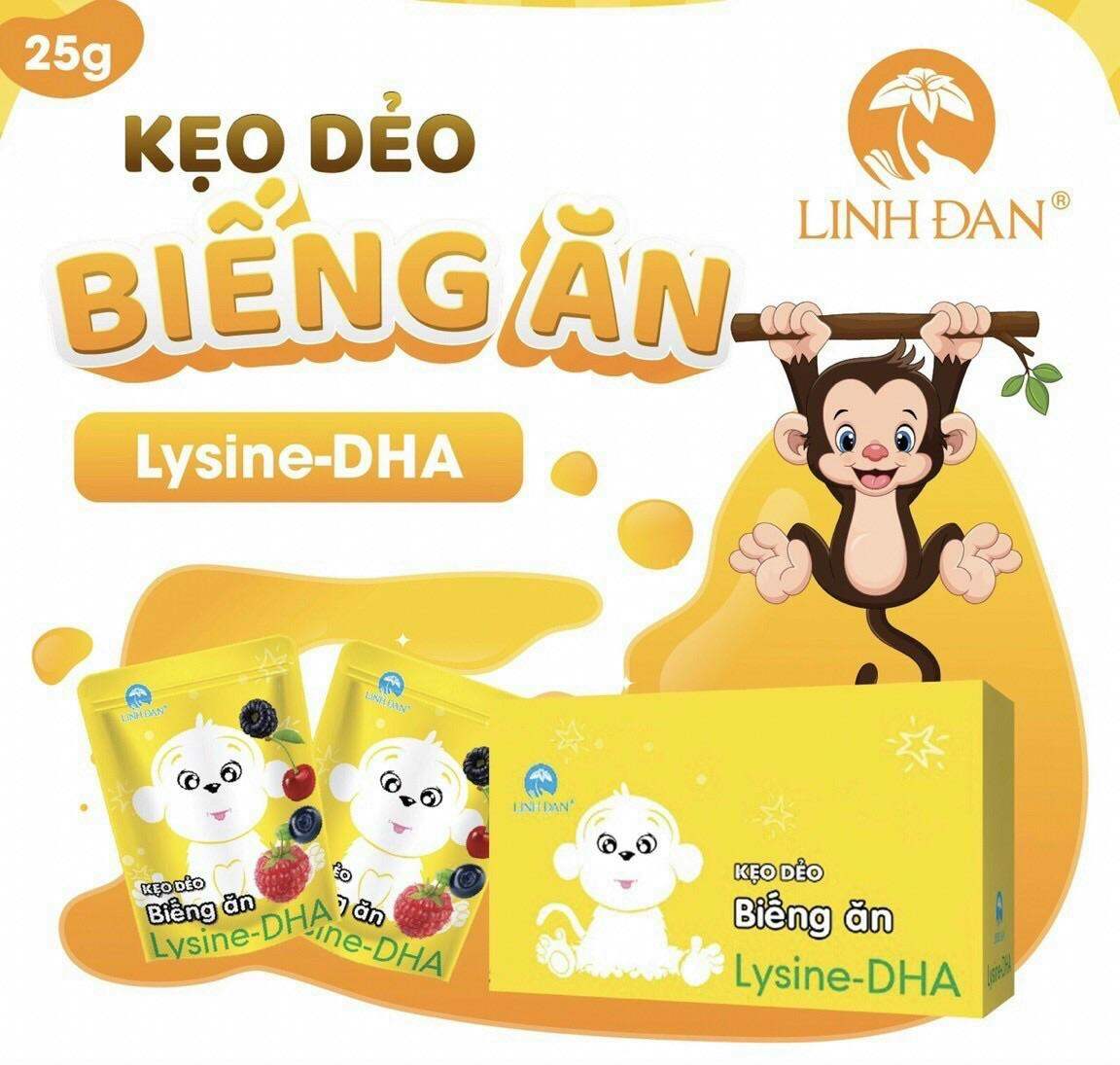 KẸO DẺO BIẾNG ĂN LYSINE - DHA. BỔ SUNG DƯỠNG CHẤT, GIÚP BÉ ĂN NGON VÀ HỖ TRỢ PHÁT TRIỂN TRÍ NÃO CỦA TRẺ