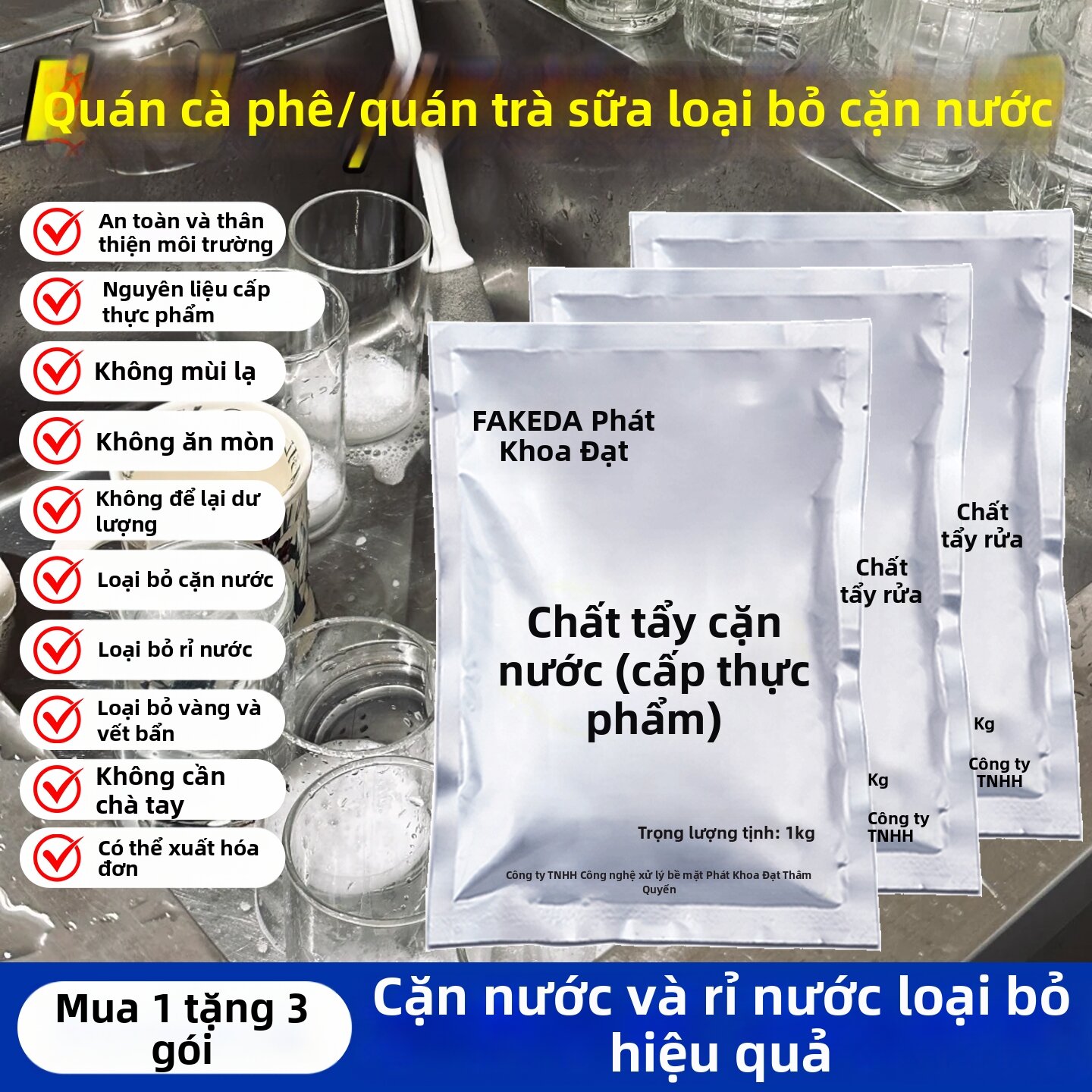 FAKEDA | Chất Tẩy Cặn Mạnh Máy Nước Nóng Điện