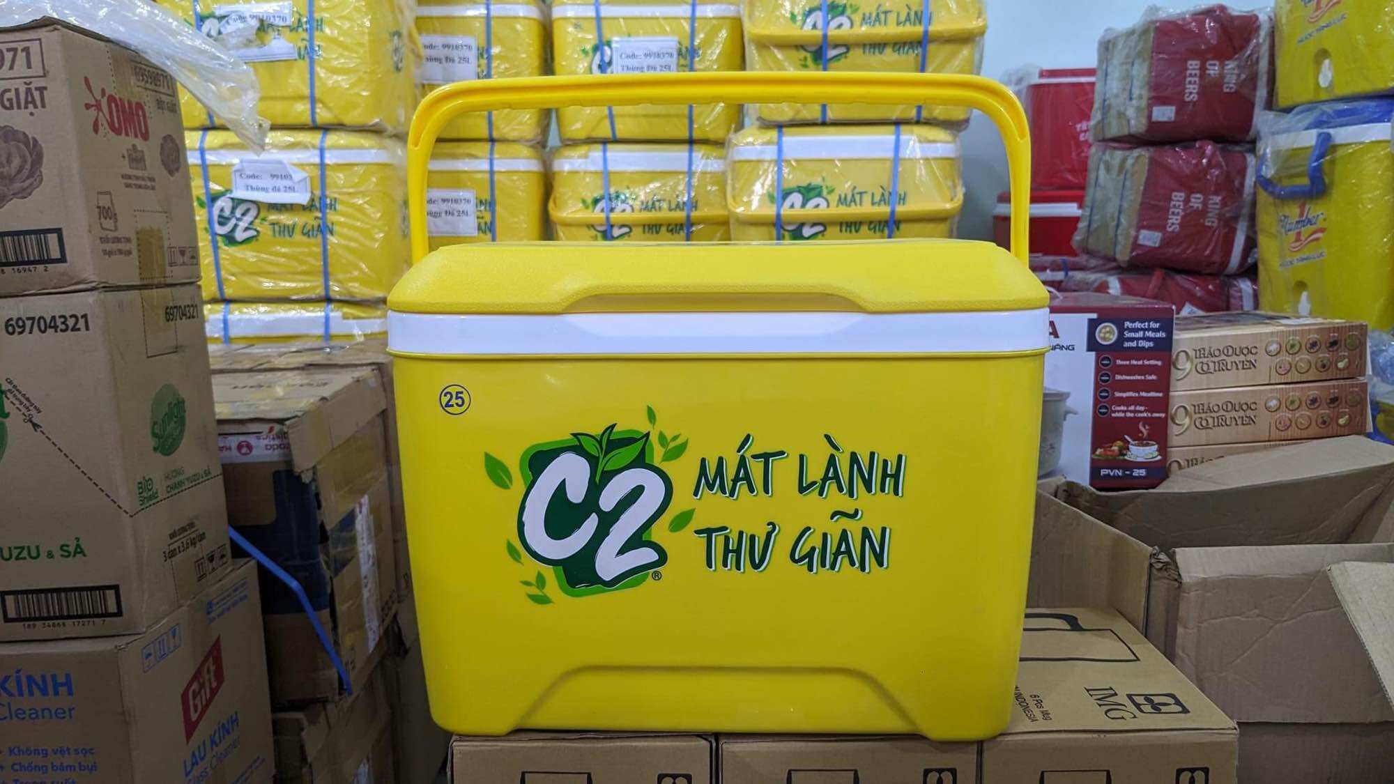 Thùng đá giữ nhiệt 24 lít có tay xách tiện lợi có van xả
