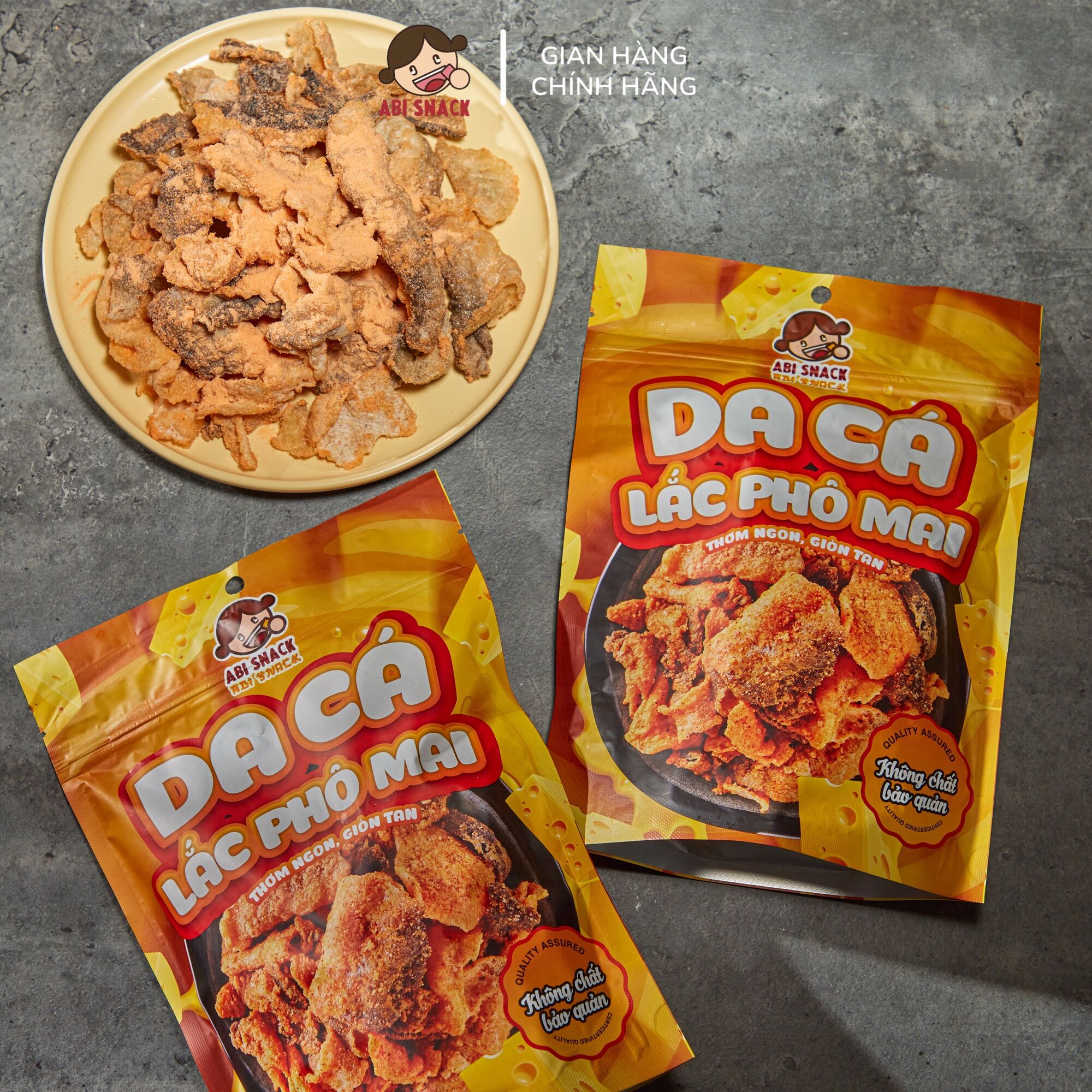 Snack Da Cá Lắc Phô Mai - Abi Snack - 70gram